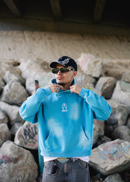 LIGHT BLUE WASHED HOODIE