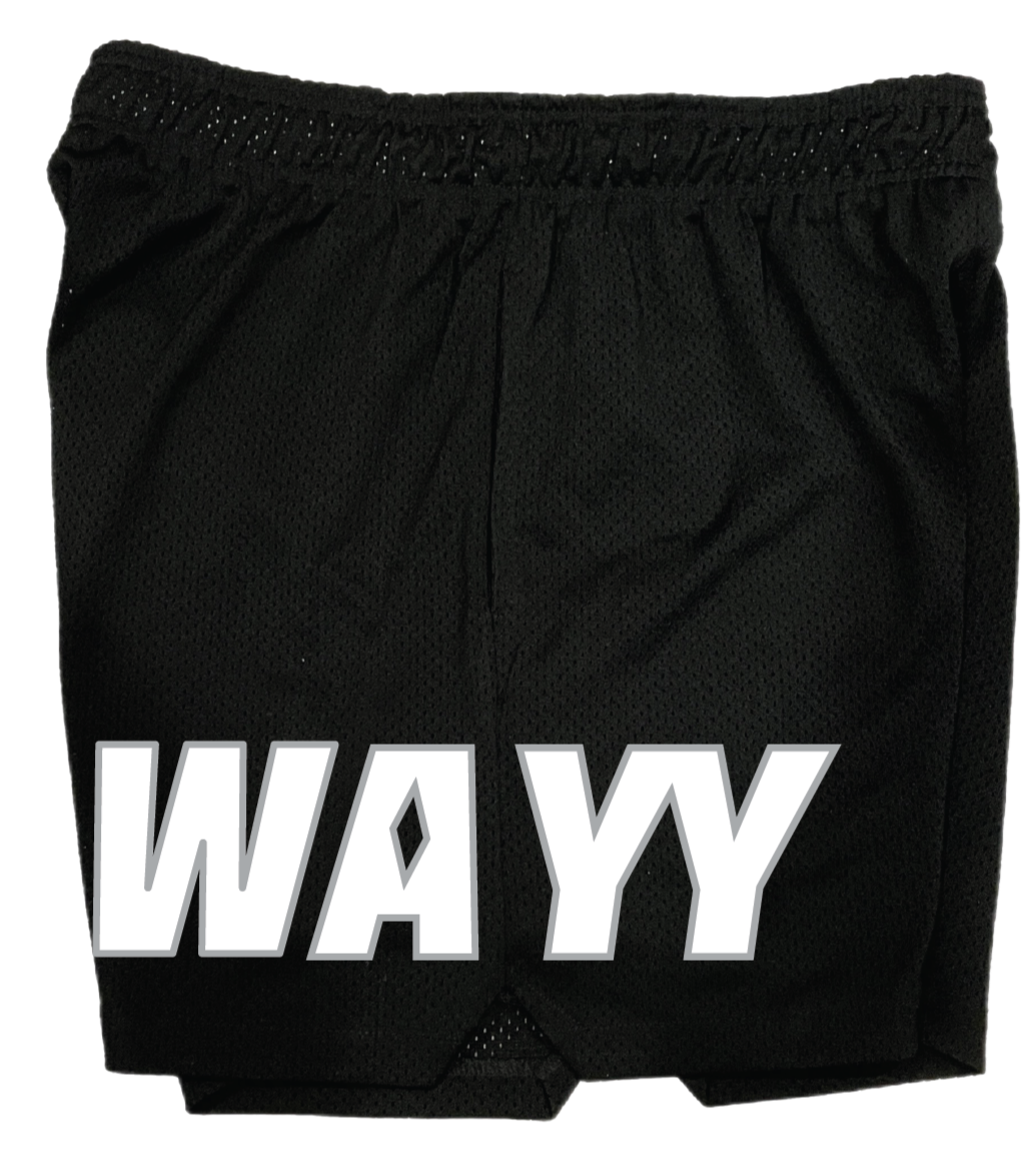 BLACK "WAYY" MESH SHORTS