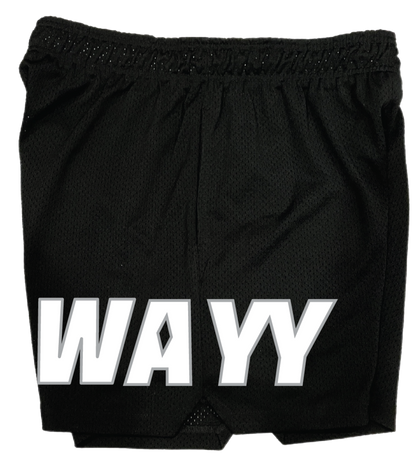 BLACK "WAYY" MESH SHORTS